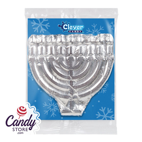 Foiled Menorah Milk Chocolate 3oz - Amusemints 18ct