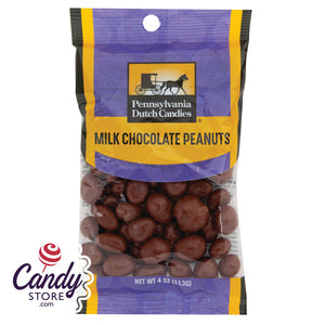 Chocolate Peanuts 4oz Peg Bags - 12ct