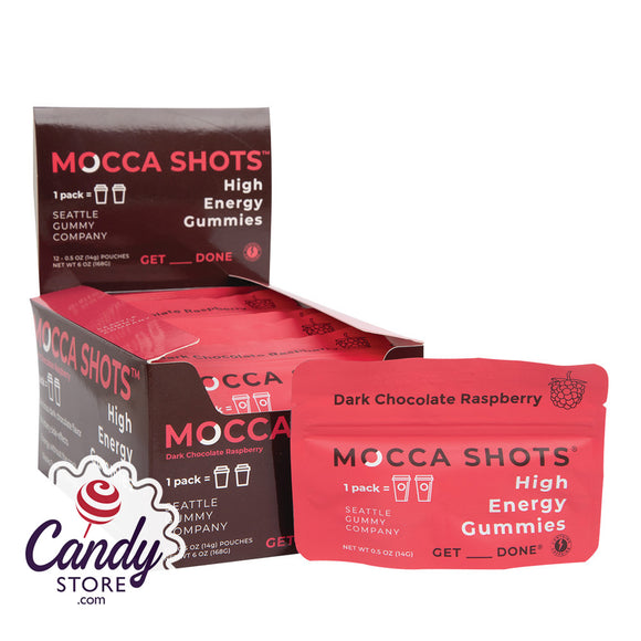 Dark Chocolate Raspberry Mocca Shots High Energy Gummies - 12ct