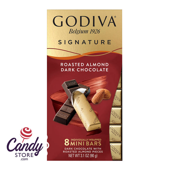 Mini Godiva Bars Dark Chocolate Almond - 12ct