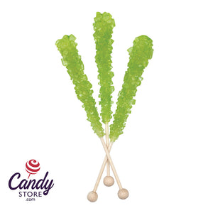 Light Green Watermelon Rock Candy Sticks Unwrapped - 100ct