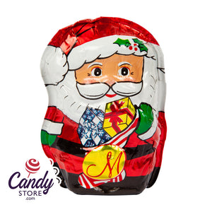 Milk Chocolate Semi Solid Santa 1oz Foiled Madelaine - 48ct