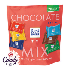 Mini Ritter Sport Chocolate Mix 8-Piece - 10ct Pouches