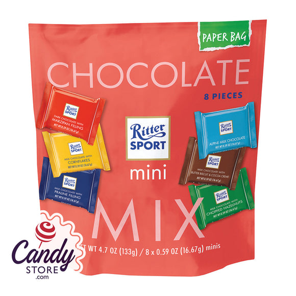 Mini Ritter Sport Chocolate Mix 8-Piece - 10ct Pouches