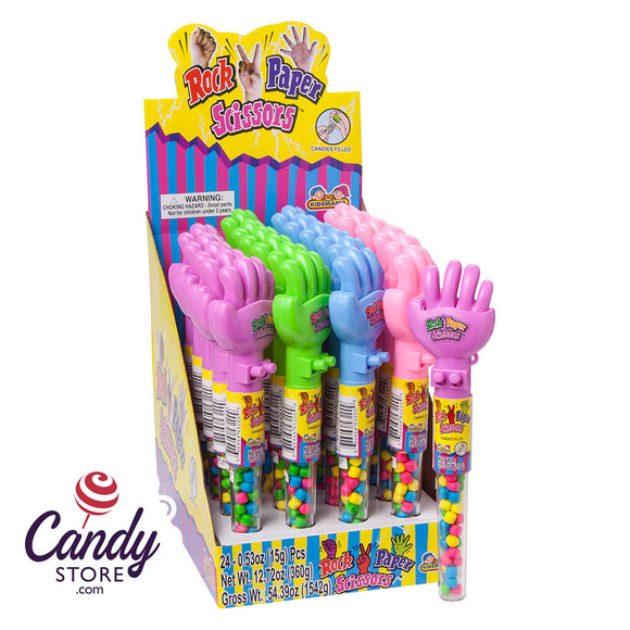 Rock Paper Scissors Toy Candy Dispenser - 12ct