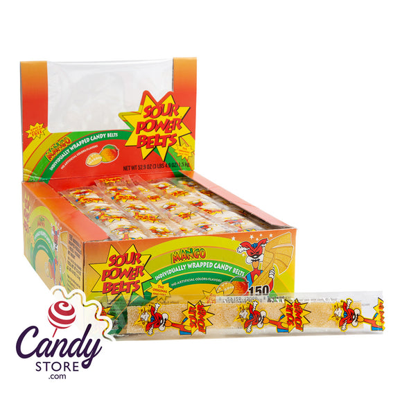 Sour Power Belts Wrapped Mango - 150ct