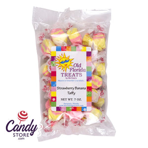 Strawberry Banana Old Florida Treats Taffy - 12ct Bags